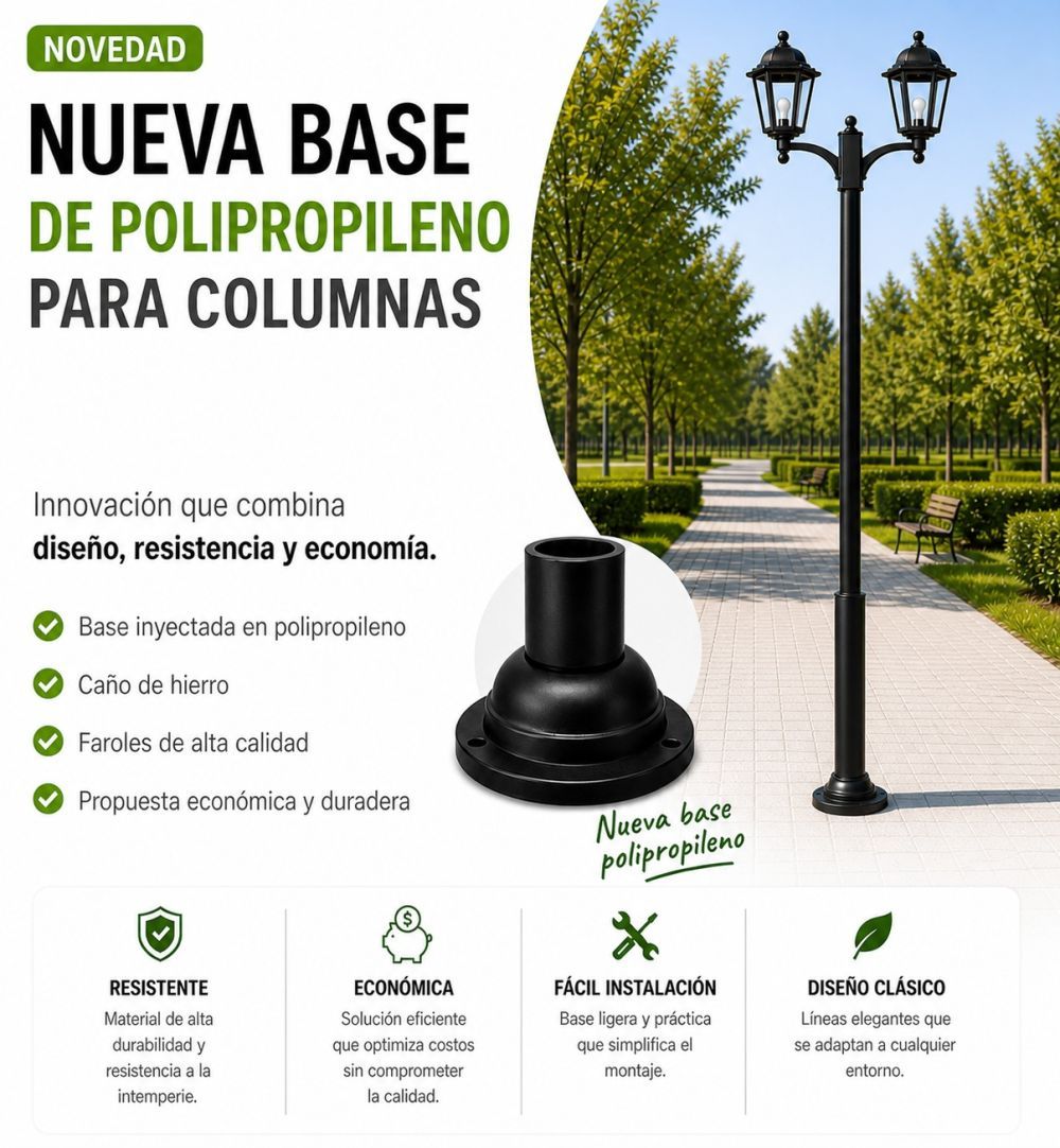 Base de polipropileno inyectado